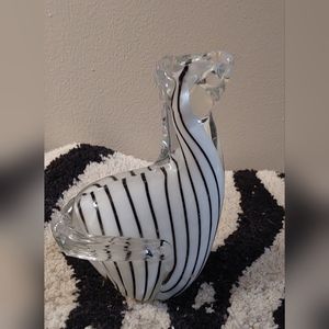ZEBRA BLOWN GLASS FIGURINE